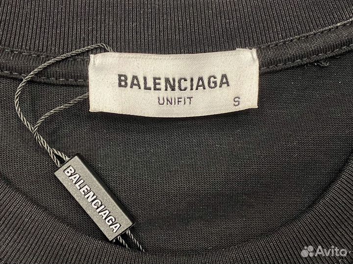 Футболка Balenciaga, Black Red Logo