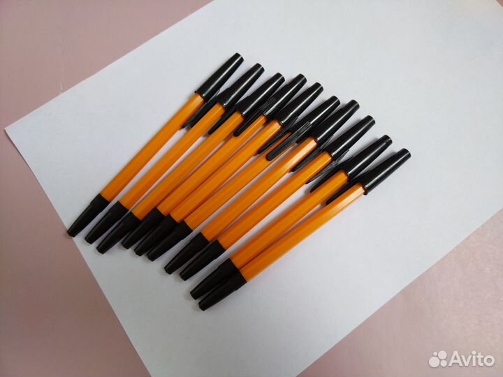 Новые ручки шариковые чёрные Упаковка Канцелярия