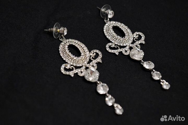 Серьги длинные вечерние бижутерия