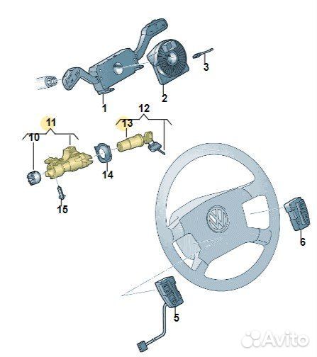 Замок зажигания Volkswagen Multivan 2011