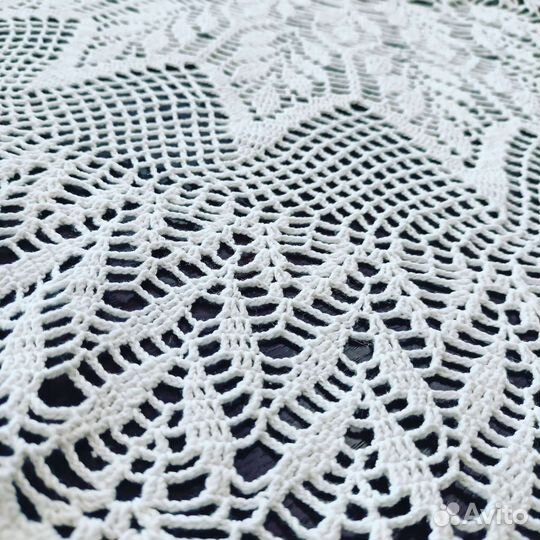 Скатерть D 1,2 м ручная работа, ретро-нить