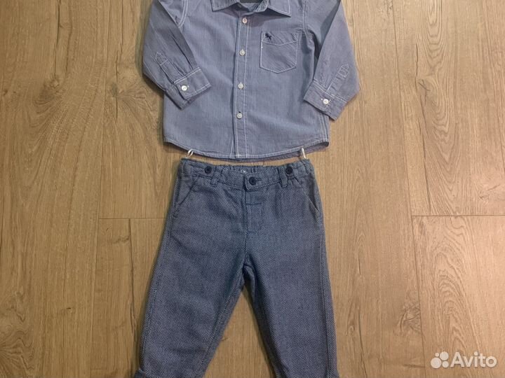 Нарядные рубашка+брюки для мальчика 86-92