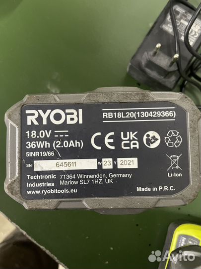 Аккумулятор ryobi one RB18L20 Зарядка для акб