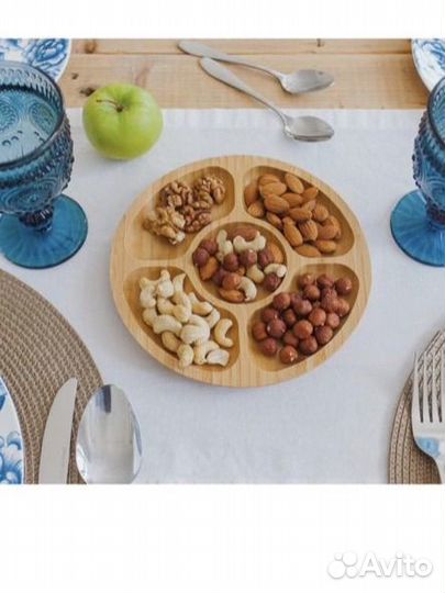 Менажница деревянная, блюдо для подачи