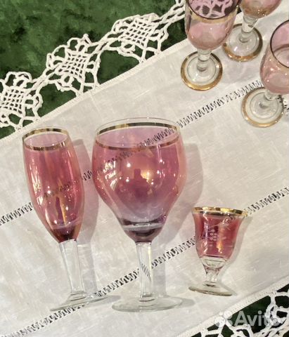 Фужеры СССР цветное стекло шампаньки бокалы