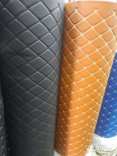 Экокожа стеганная ромб, соты, квадрат