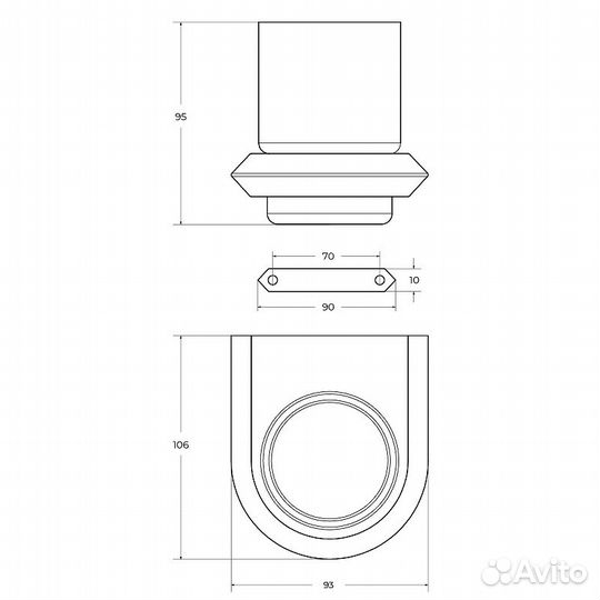 Стакан зубн. щеток сталь Cezares Liner liner-tums
