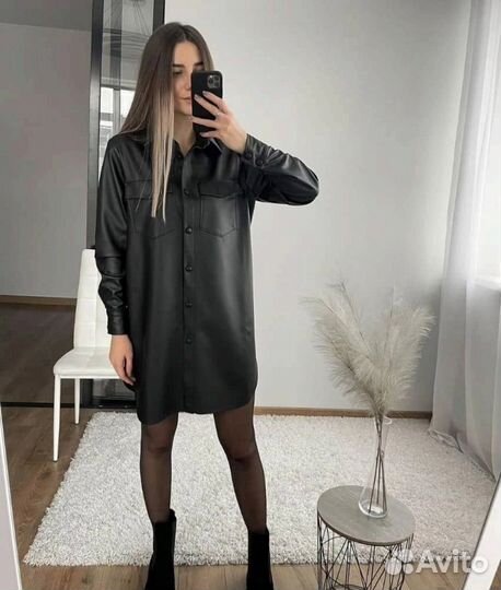 Кожаное платье