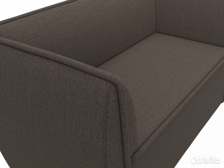 Диван кухонный прямой Бергамо 2-х местный, рогожка, амур коричневый