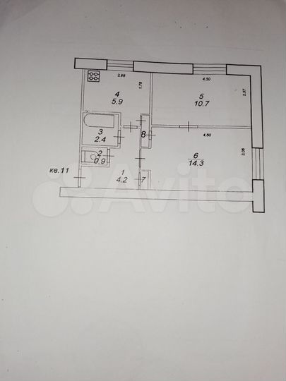 2-к. квартира, 40,1 м², 1/2 эт.
