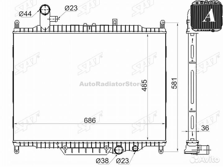 LR000530D Радиатор Land Rover Discovery 09-17