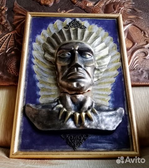 Барельеф панно Великий Вождь Майя Ацтеков