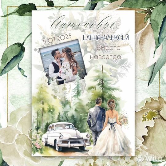 Постер подарок на свадьбу