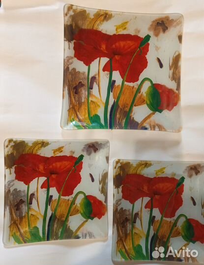 Набор квадратных тарелок 3 предмета 
