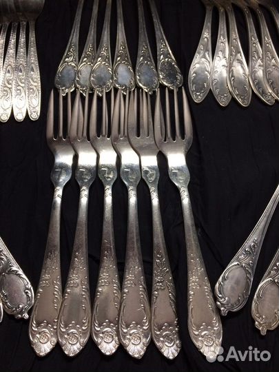 Вилки ножи рыбные мельхиор СССР Классик зиш зид