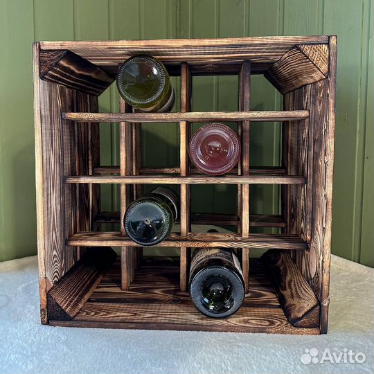 Бутылочница деревянная в стиле лофт