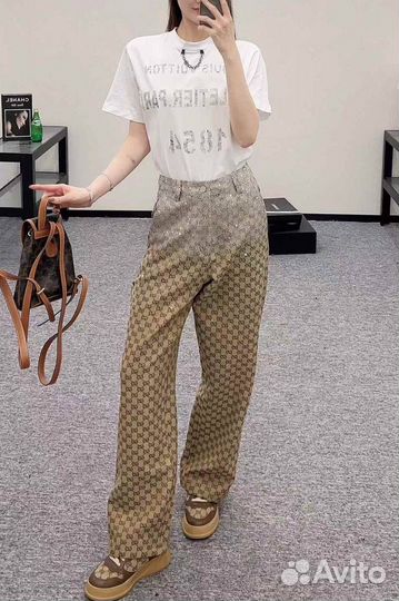 Брюки gucci со стразами