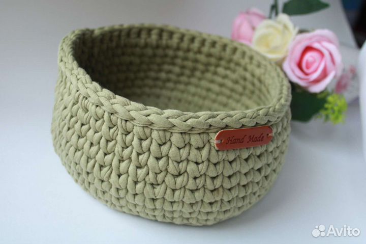 Корзинка вязаная органайзер