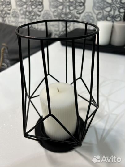 Подсвечник IKEA метал черный