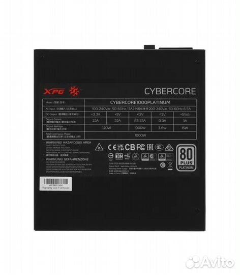 Блок питания adata XPG cybercore 1000 Platinum, 10