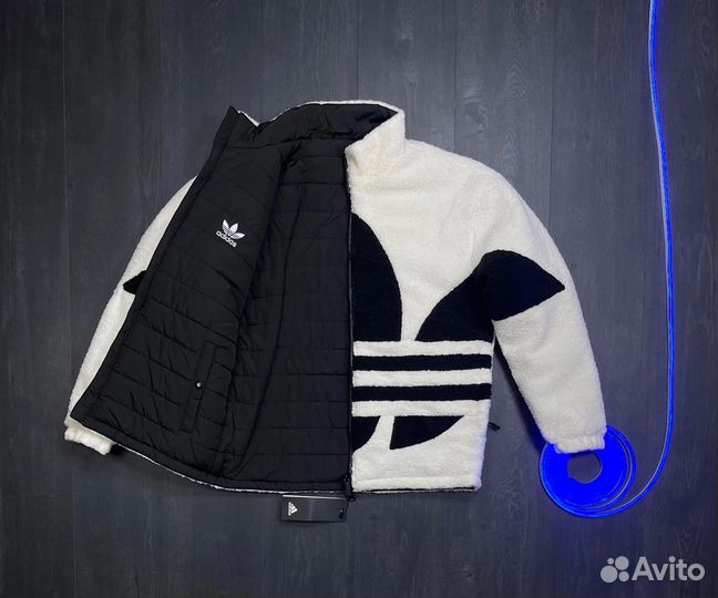 Куртка Adidas двухсторонняя барашка зимняя