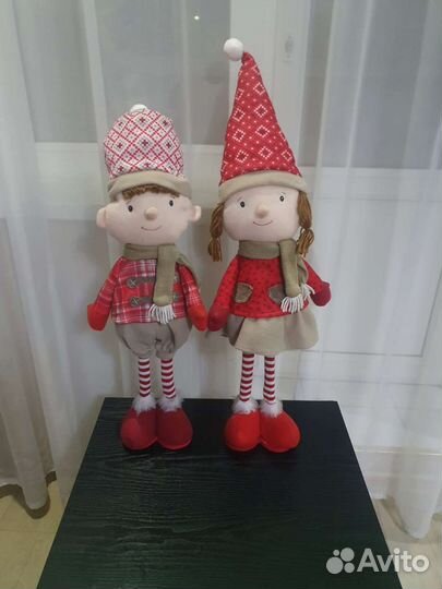 Кукла мягкая набор девочка + мальчик