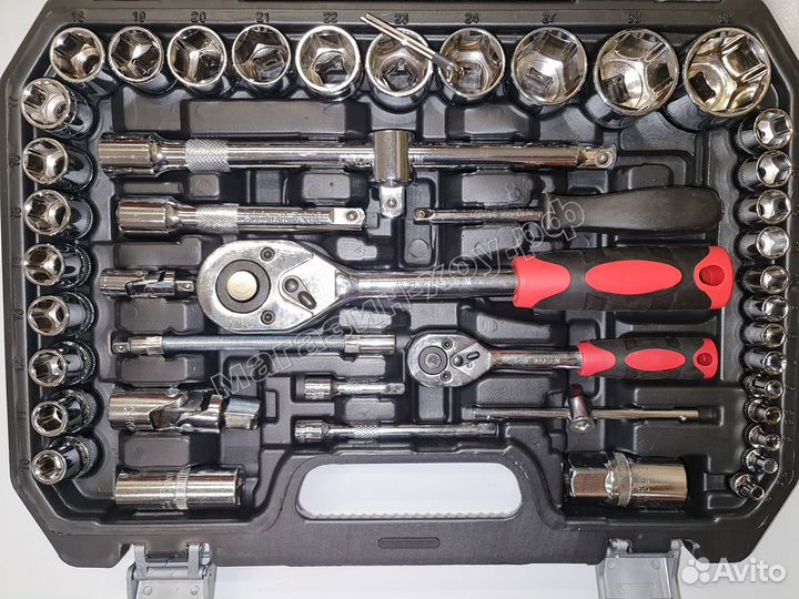 Набор инструментов, ключей, головок 61 элемент