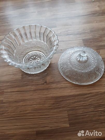 Хрустальная конфетница с крышкой СССР