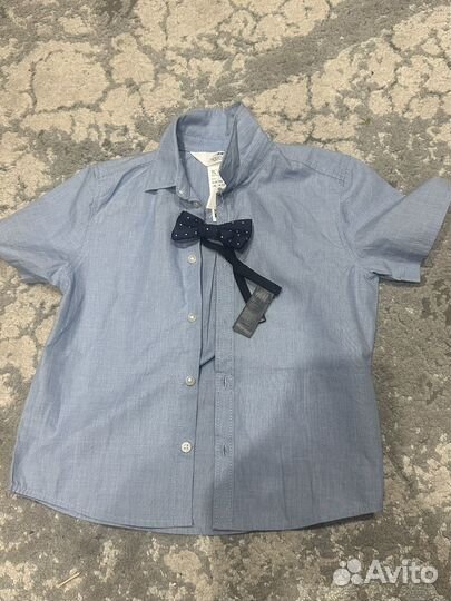 Рубашка h&m с бабочкой 5-6 лет