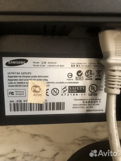 Монитор samsung 22 дюйма