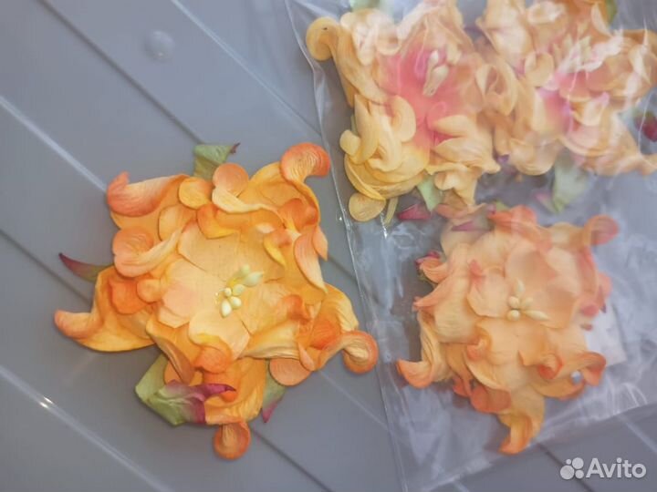 Цветы гардении из бумаги (4 шт)