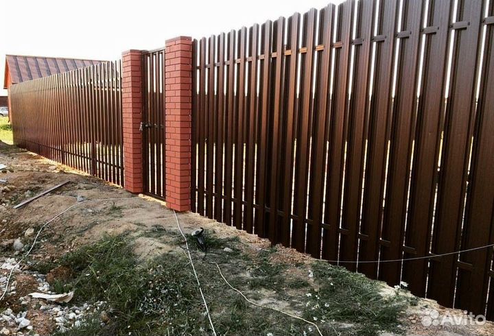 Забор 25 м, евроштакетник, пикс-столбы, под ключ