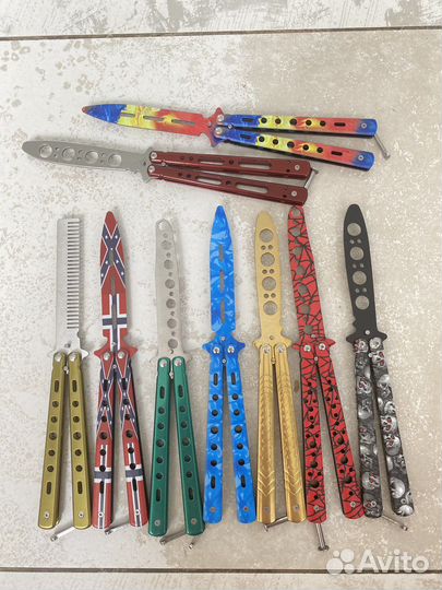 Игрушечный нож бабочка металл,тренировочный