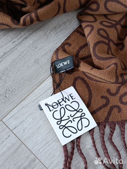 Кашемировый шарф палантин Loewe коричневый