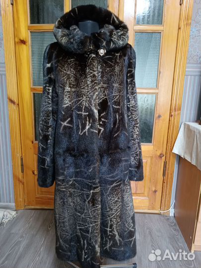Шуба норковая с капюшоном