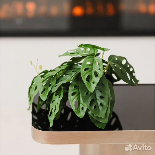 Монстера искусственная в горшке кашпо для декора 2