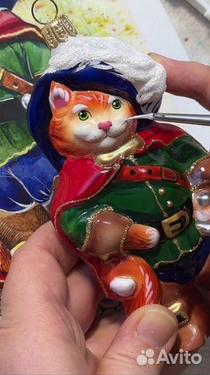 Елочная игрушка «Кот в сапогах » фабрика Ариель