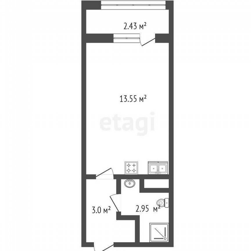 Квартира-студия, 20,7 м², 5/12 эт.