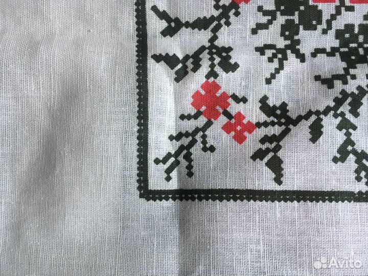 Скатерть льняная хлопок набивная винтаж