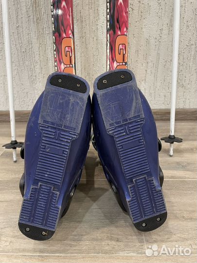 Горные лыжи elan, Ботинки lange, палки, чехол