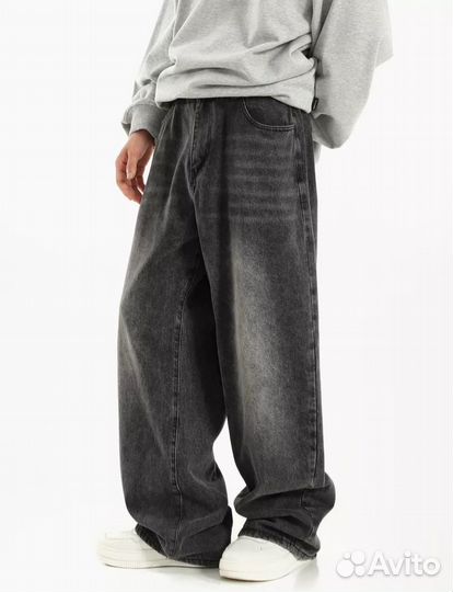 Джинсы широкие мужские трубы оверсайз (унисекс)
