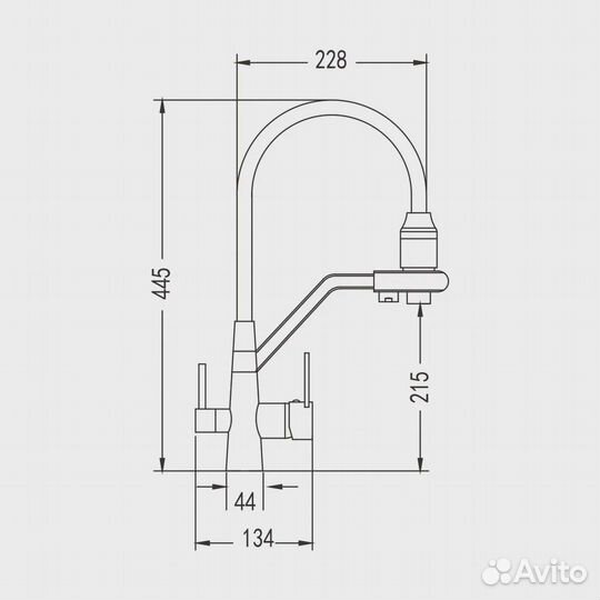 Смеситель для кухни Rose R558Y, пепельный