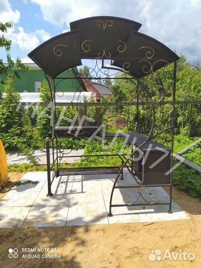 Мангал с печью под казан