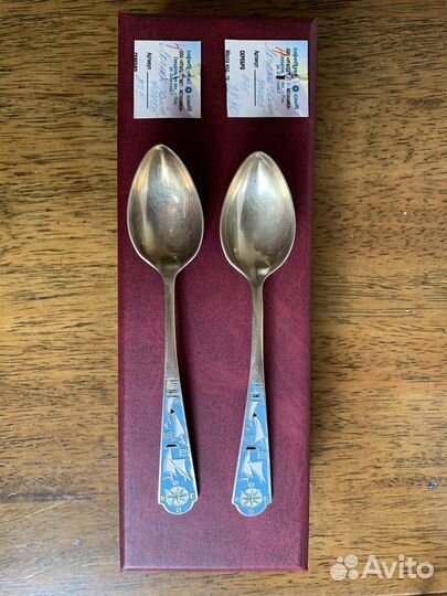 Бронь Серебряные чайные ложки с перегородч эмалью