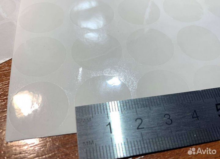 Наклейки прозрачные, диаметр 20 и 30 мм