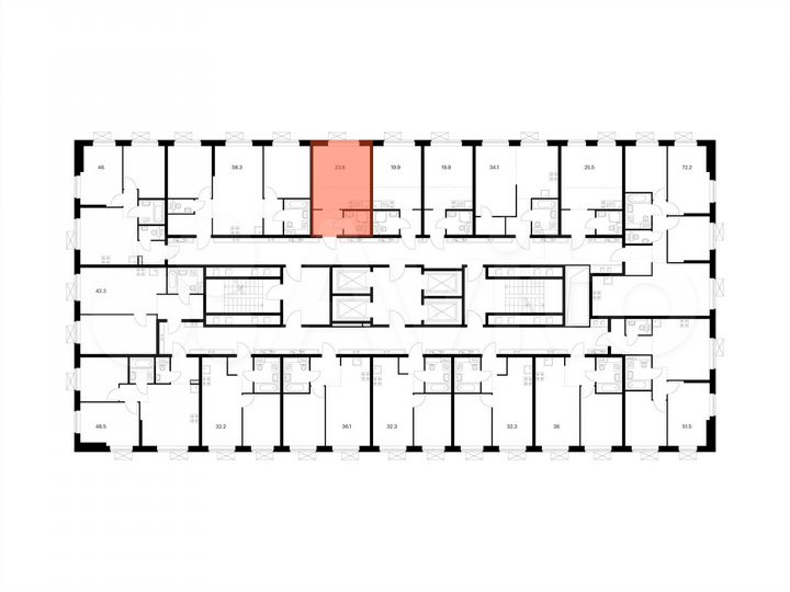 Квартира-студия, 23,6 м², 25/33 эт.