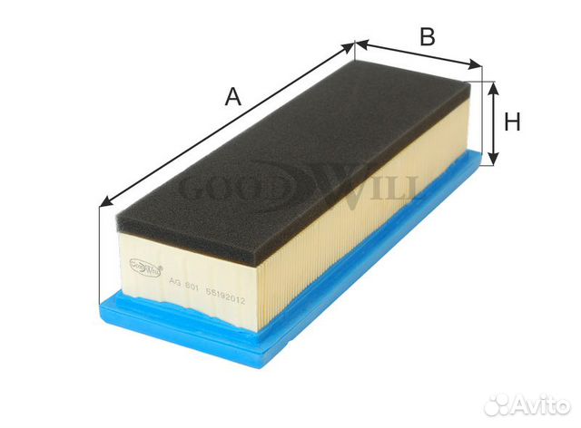 Фильтр воздушный fiat punto 1.2/1.4/ford KA 1.2