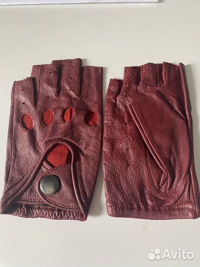 Перчатки митенки кожа 6 1/2