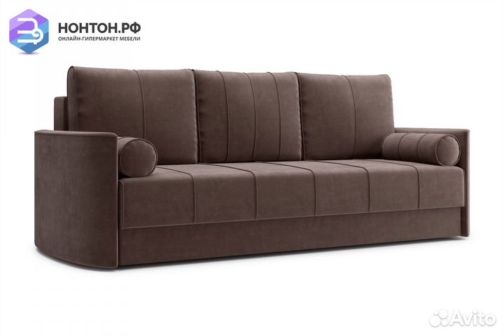 Диван еврокнижка Колибри 3-х местный коричневый