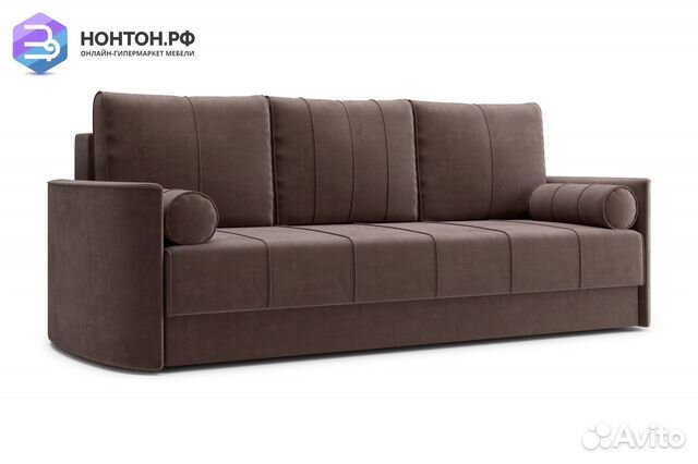 Диван еврокнижка Колибри 3-х местный коричневый